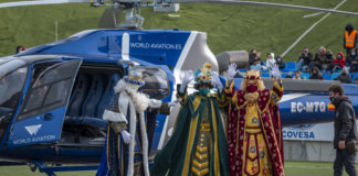 Arribada dels Reis d’Orient en helicòpter