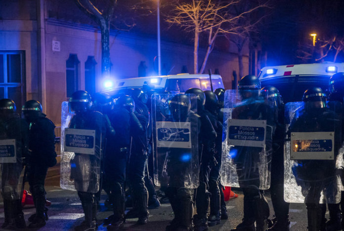 Barcelona. Plaça de Tetuan . Manifestació en suport al raper Pablo Hasel
