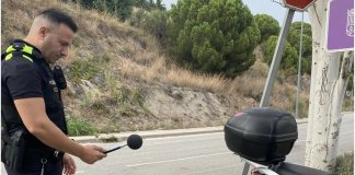 Control de motocicletes de la Policia Local de Tiana