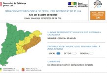 Protecció Civil activa l’alerta del pla Inuncat per pluges intenses aquest cap de setmana